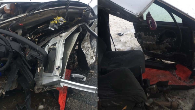 Авто разорвало на две части в результате ДТП в Актюбинской области