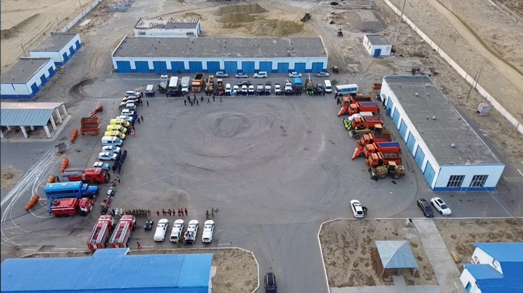 В Аральском районе прошел строевой смотр техники гражданской защиты области