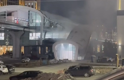 Пожар произошёл на станции LRT в Астане