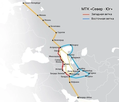Растут объемы контейнерных перевозок по западному и восточному маршрутам МТК «Север – Юг»