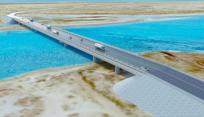 На Каспии начали строить мост, который свяжет Туркмению с Казахстаном