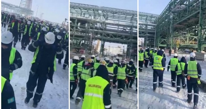 На Тенгизе работники вышли на митинг с требованием поднять зарплату